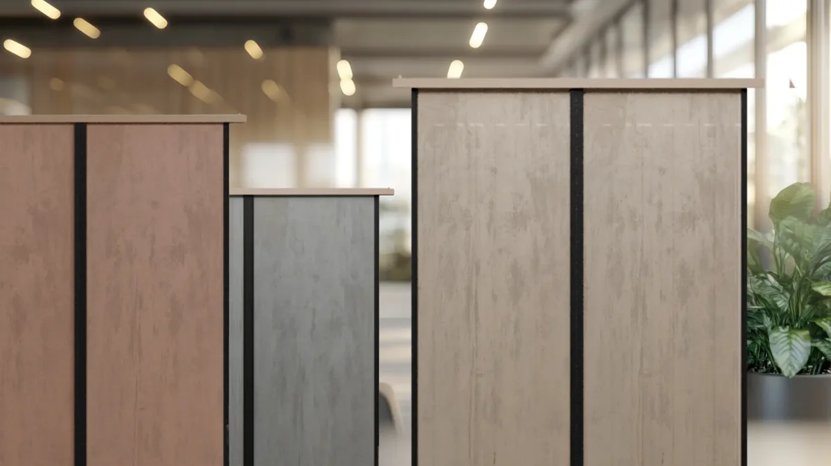 A Rumett display with mineral panels in different tones